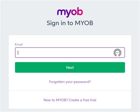 log into myob essential.
